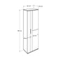 Shoe Cabinet W/ Ten Adj. Shelves & Two Doors & Mirror Latte SHC