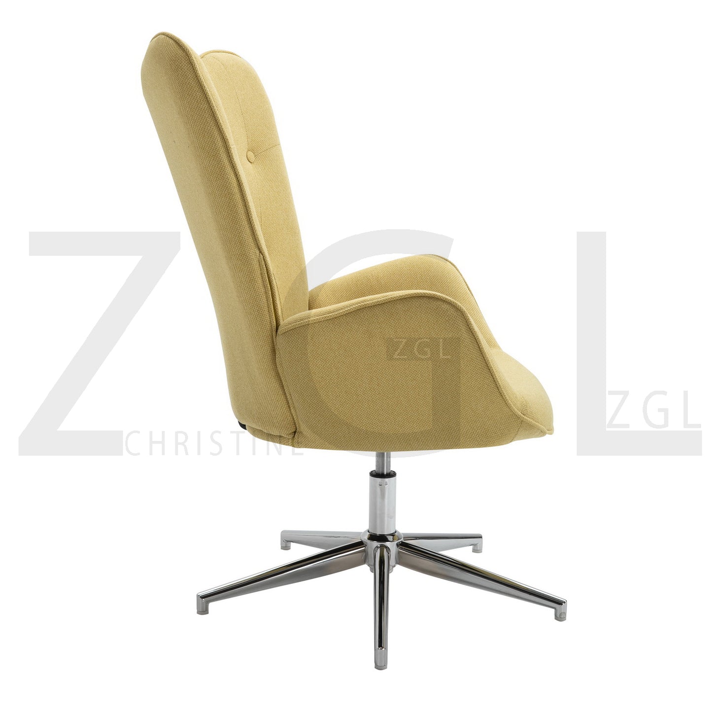 Fabric Accent Chair Modern Tufted Button Wingback Chromed Base Fuchs