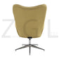Fabric Accent Chair Modern Tufted Button Wingback Chromed Base Fuchs