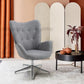 Fabric Accent Chair Modern Tufted Button Wingback Chromed Base Fuchs
