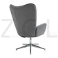 Fabric Accent Chair Modern Tufted Button Wingback Chromed Base Fuchs