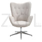 Fabric Accent Chair Modern Tufted Button Wingback Chromed Base Fuchs