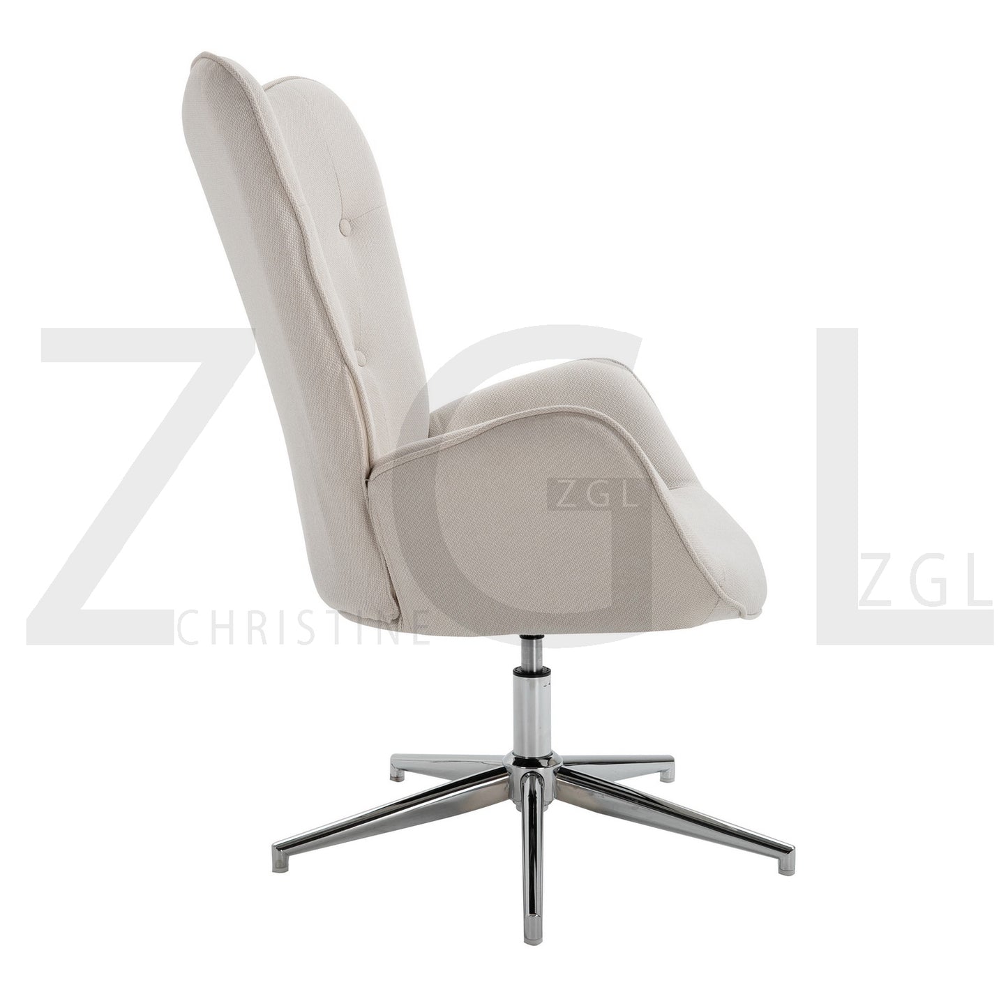 Fabric Accent Chair Modern Tufted Button Wingback Chromed Base Fuchs