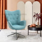 Fabric Accent Chair Modern Tufted Button Wingback Chromed Base Fuchs