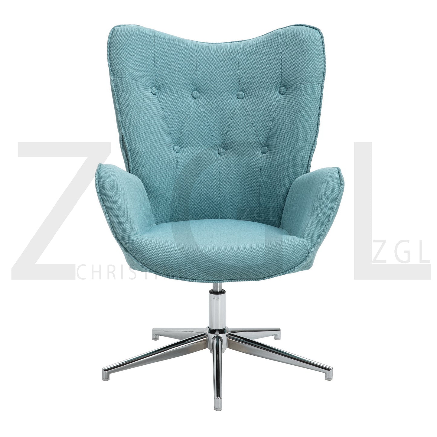 Fabric Accent Chair Modern Tufted Button Wingback Chromed Base Fuchs