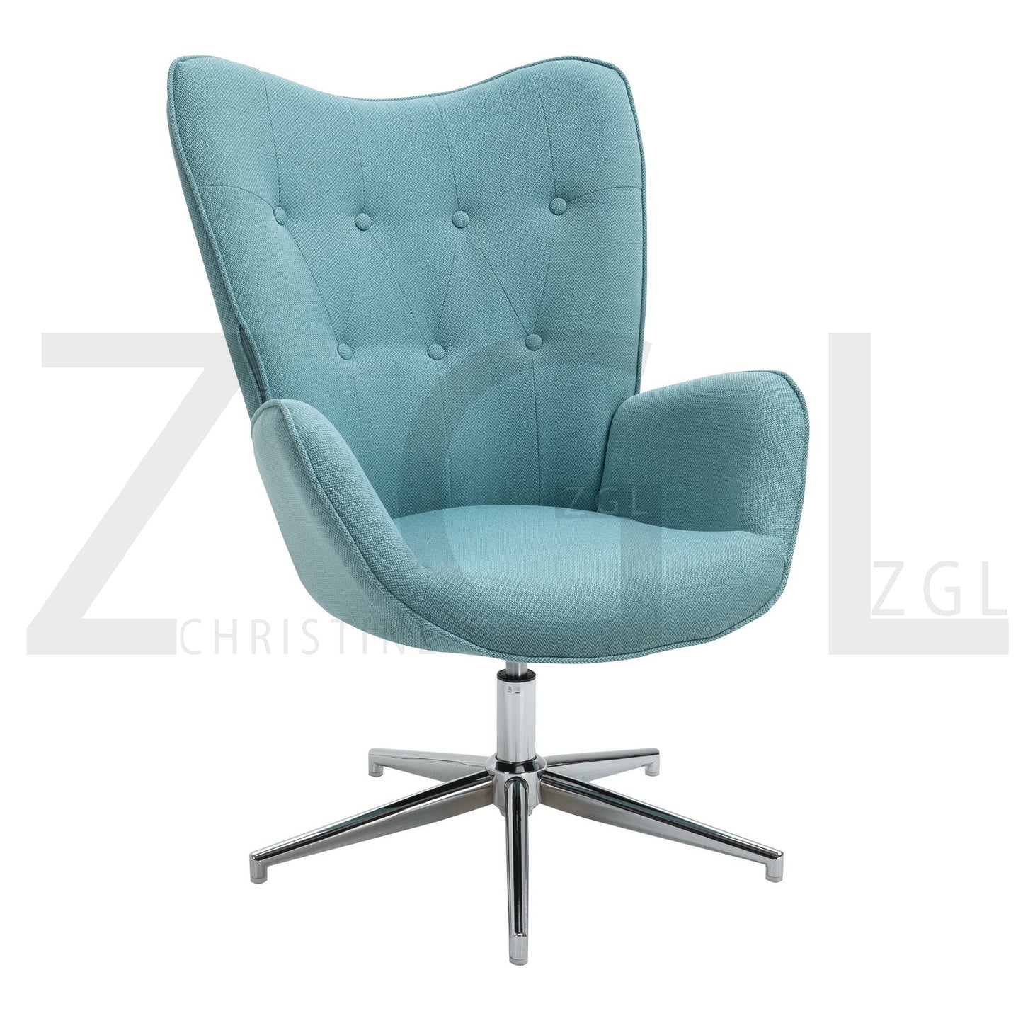 Fabric Accent Chair Modern Tufted Button Wingback Chromed Base Fuchs