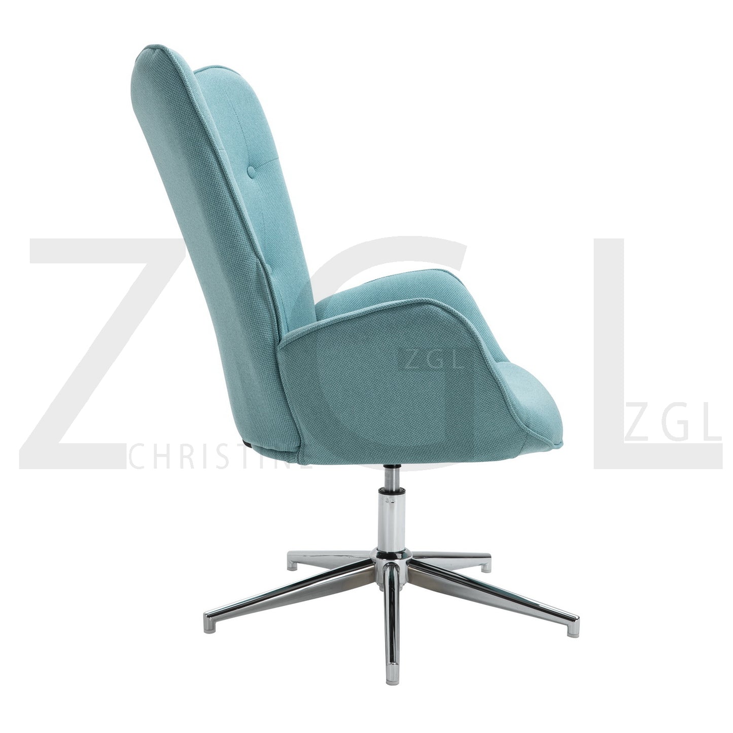 Fabric Accent Chair Modern Tufted Button Wingback Chromed Base Fuchs