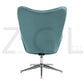 Fabric Accent Chair Modern Tufted Button Wingback Chromed Base Fuchs