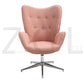 Fabric Accent Chair Modern Tufted Button Wingback Chromed Base Fuchs