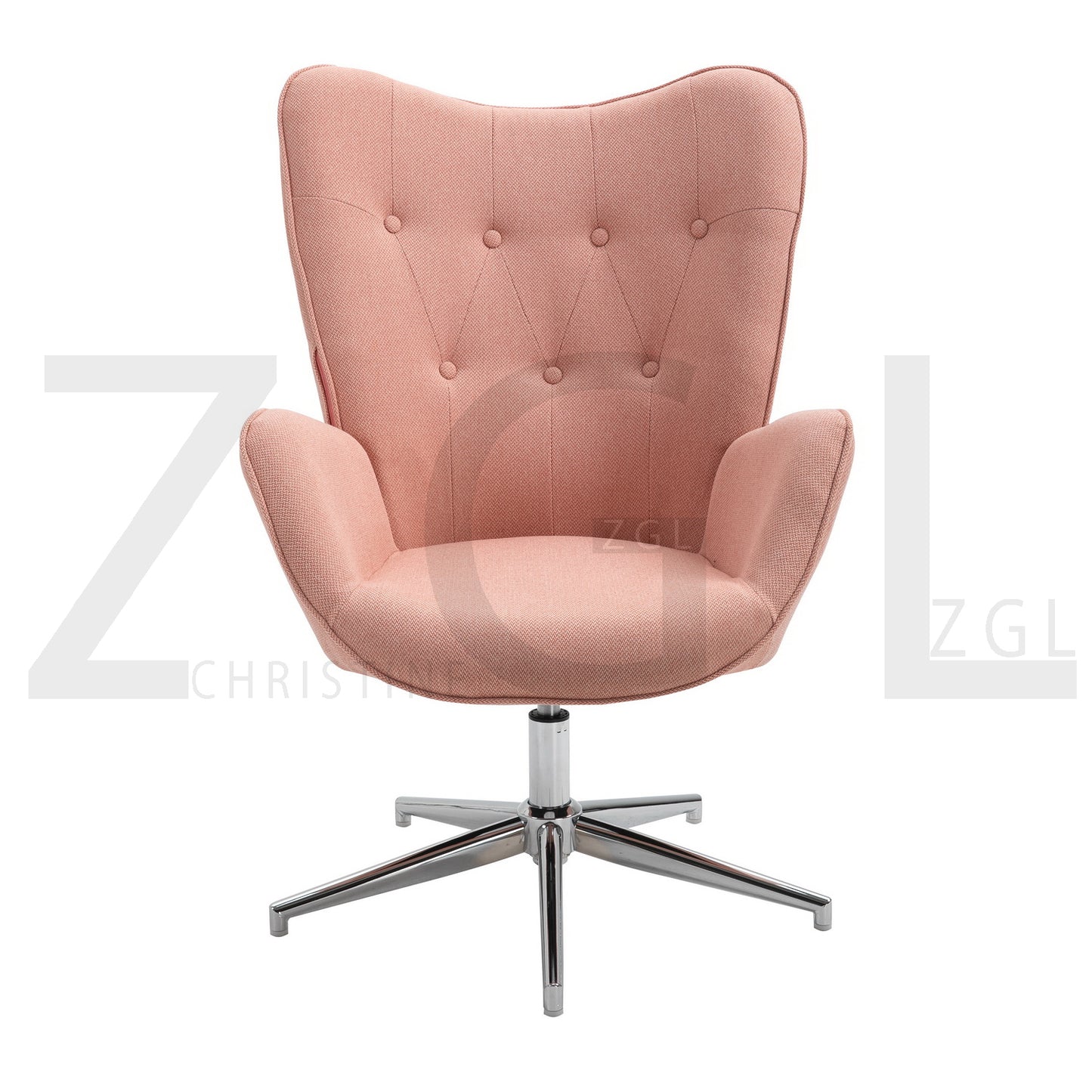 Fabric Accent Chair Modern Tufted Button Wingback Chromed Base Fuchs