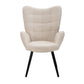 Fabric Accent Chair Modern Tufted Button Wingback Wooden Legs Funkel