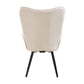 Fabric Accent Chair Modern Tufted Button Wingback Wooden Legs Funkel
