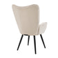 Fabric Accent Chair Modern Tufted Button Wingback Wooden Legs Funkel