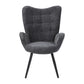 Fabric Accent Chair Modern Tufted Button Wingback Wooden Legs Funkel