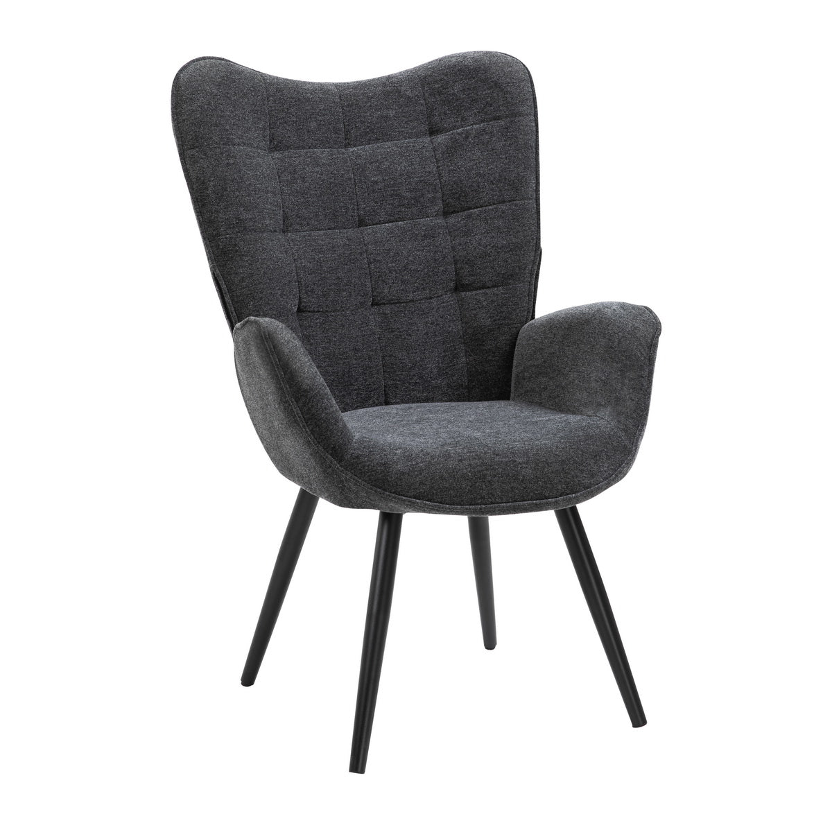 Fabric Accent Chair Modern Tufted Button Wingback Wooden Legs Funkel