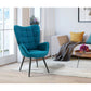 Fabric Accent Chair Modern Tufted Button Wingback Wooden Legs Funkel