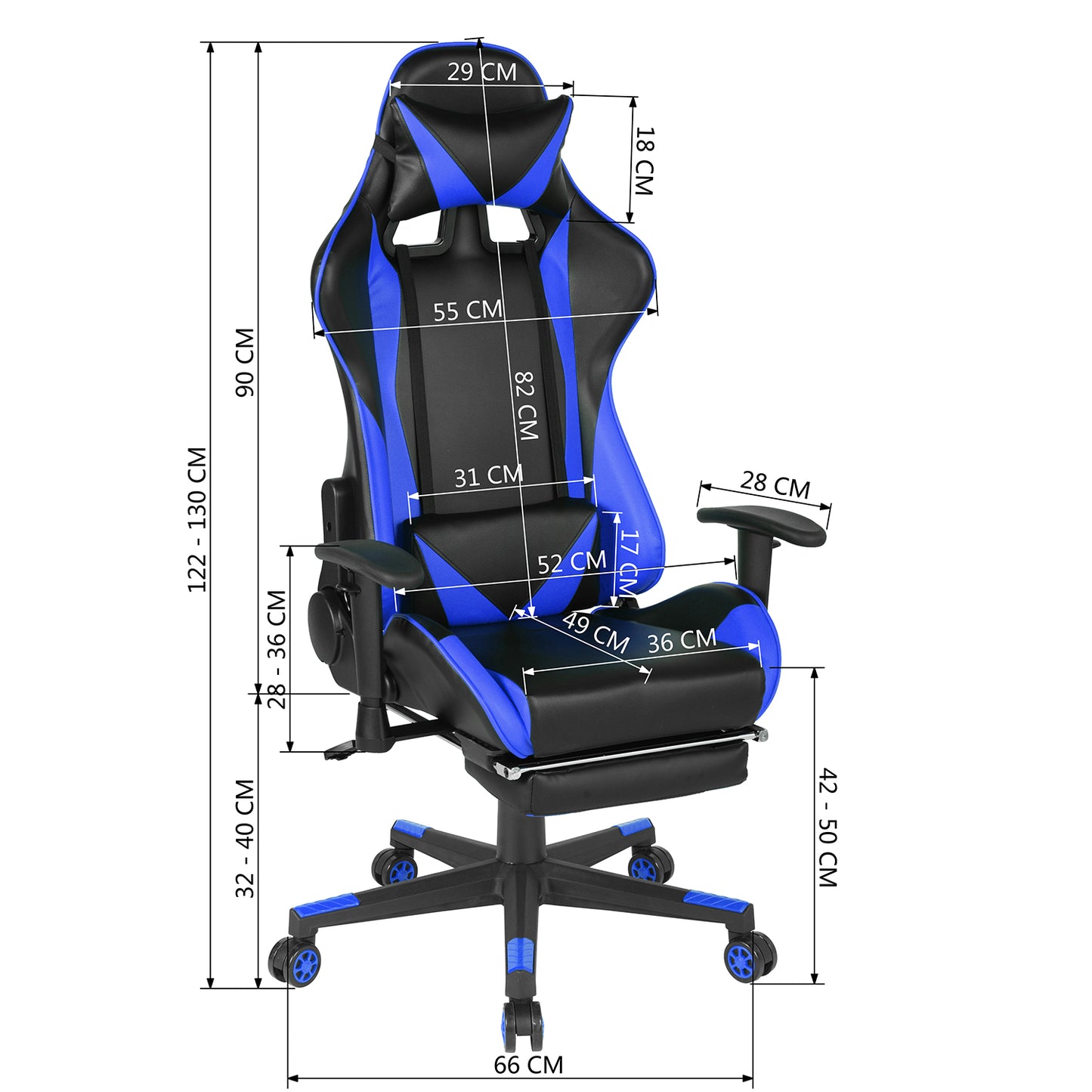 Gaming Chair Racing Office Chair Recliner Swivel Rocker with Headrest and Lumbar Pillow Gordan