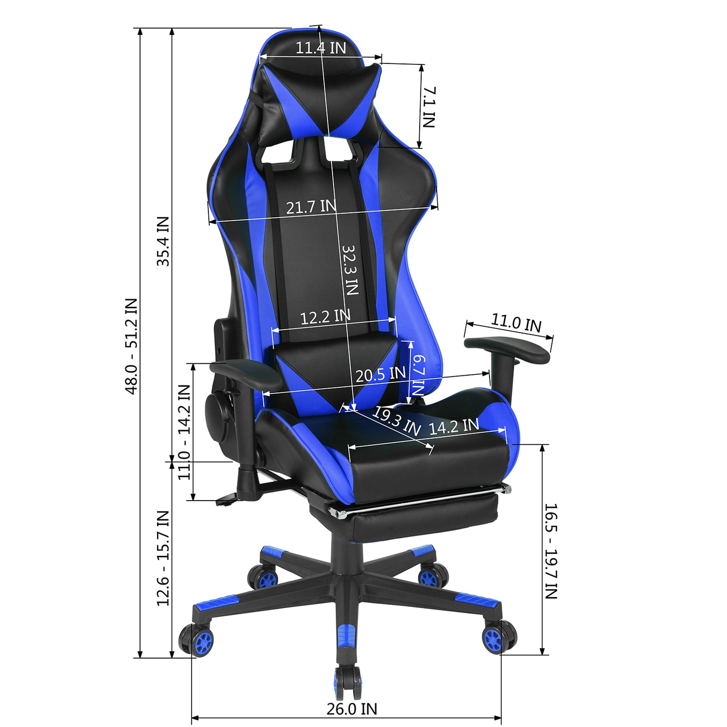 Gaming Chair Racing Office Chair Recliner Swivel Rocker with Headrest and Lumbar Pillow Gordan