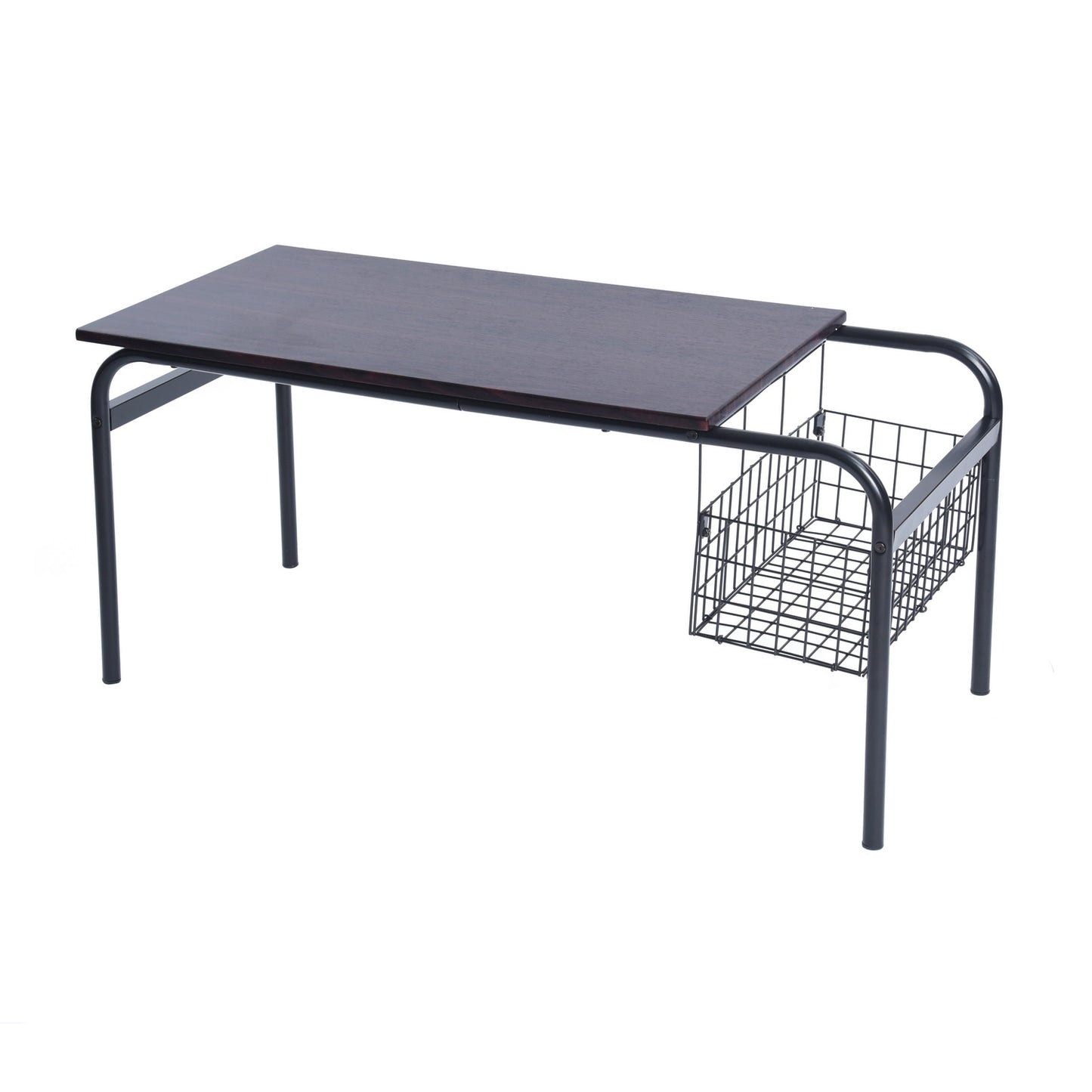 Rustic Coffee Table Modern Center Table with Organizor Habibi