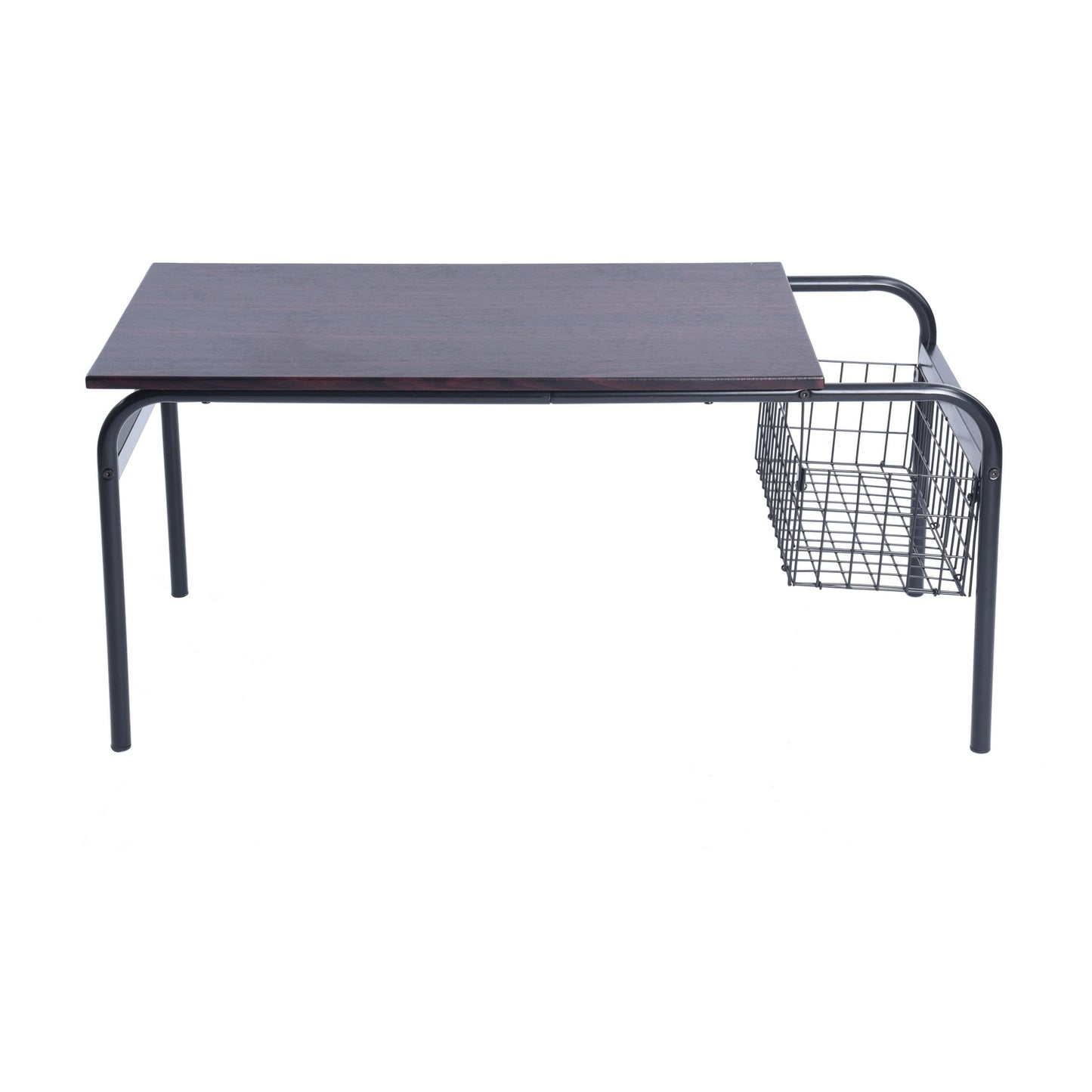 Rustic Coffee Table Modern Center Table with Organizor Habibi