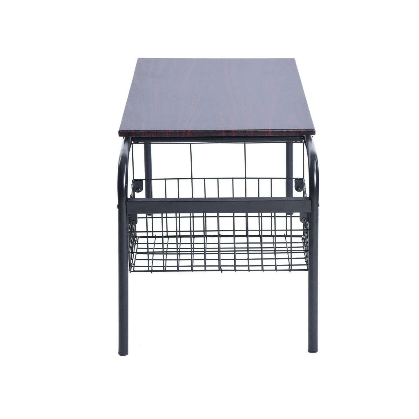 Rustic Coffee Table Modern Center Table with Organizor Habibi