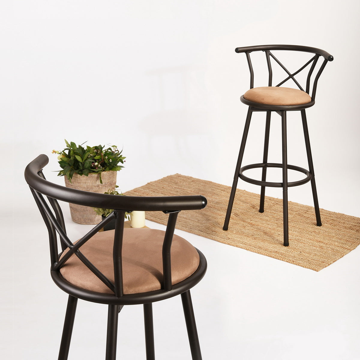 Barstools Fabric Seat Swivel Bar Stools Hailey