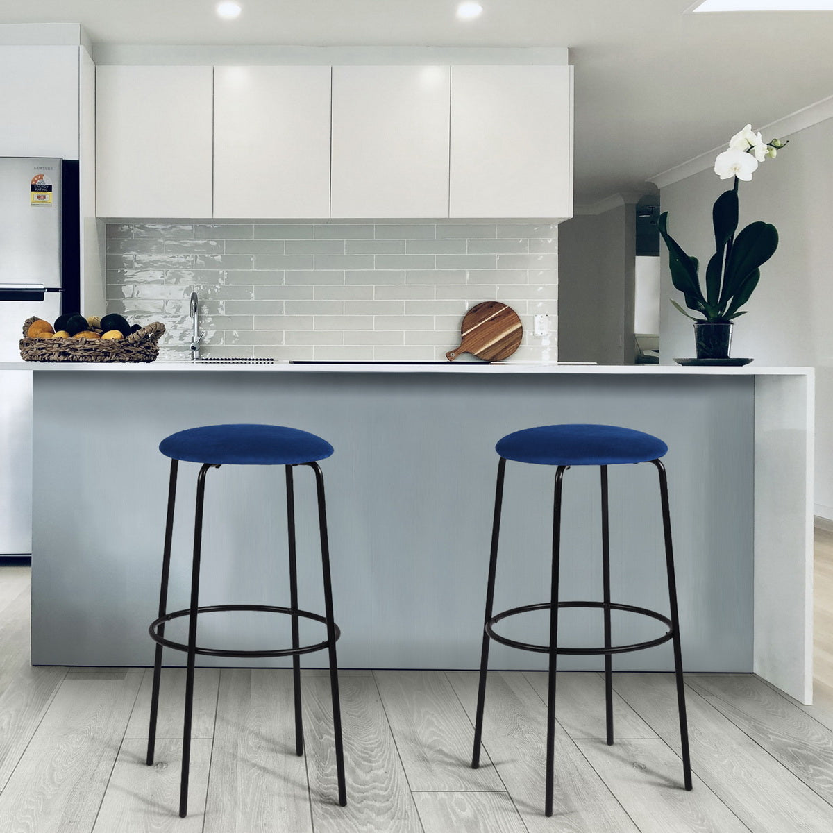 Barstools Velvet Upholstered Backless Bar Stools Hamer