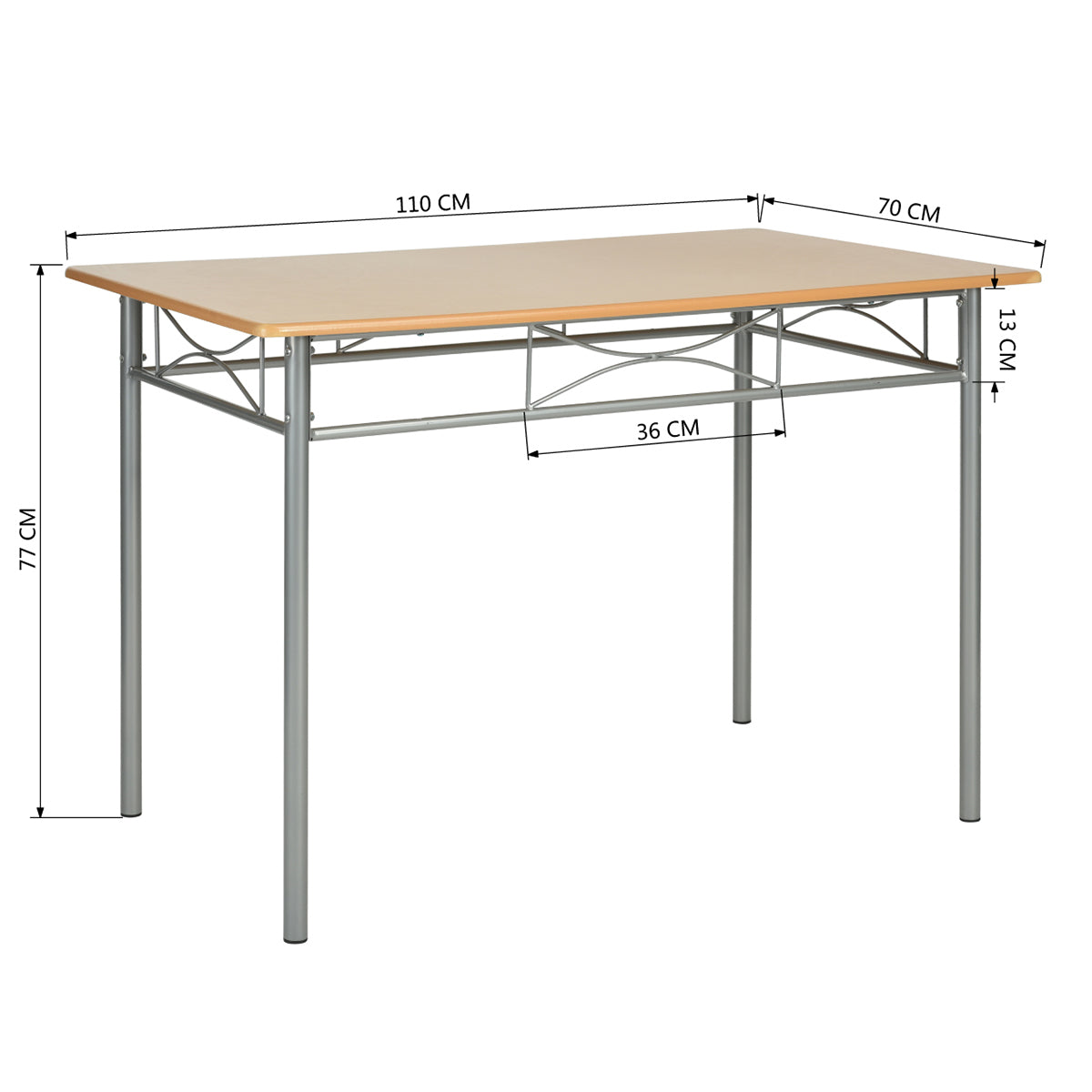 Set of 5 Dining Set 1 Table with 4 Chairs Hampton