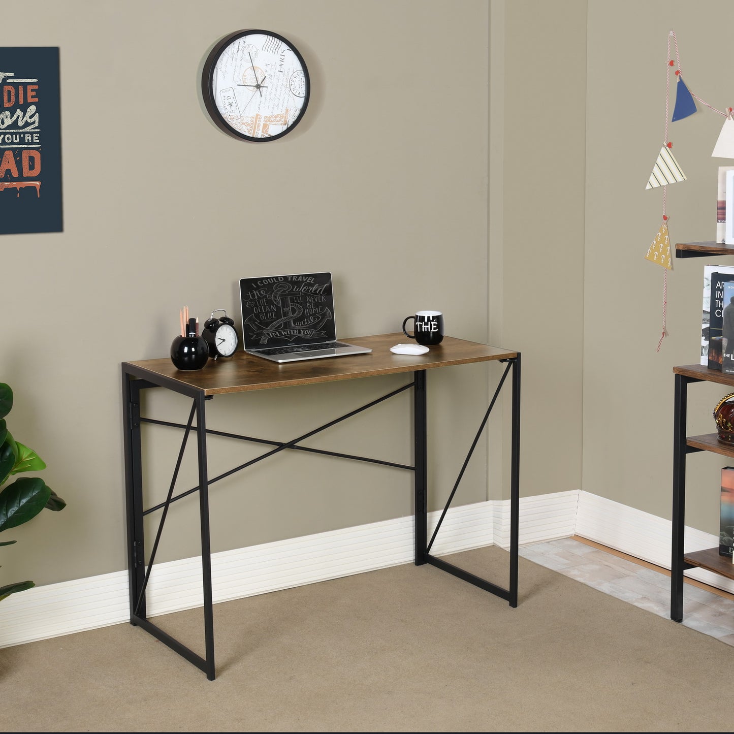 Folding Desk Writing Computer Desk Space Saving Harper