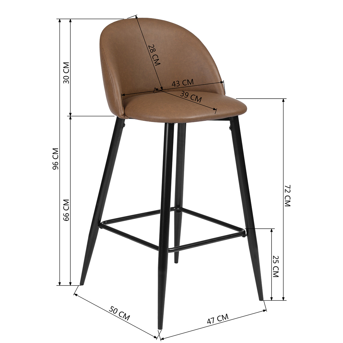Barstools PU Upholstered Bar Stools Haseeb
