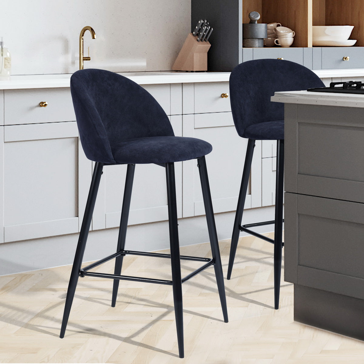 Barstools Fabric Upholstered Bar Stools Haseeb