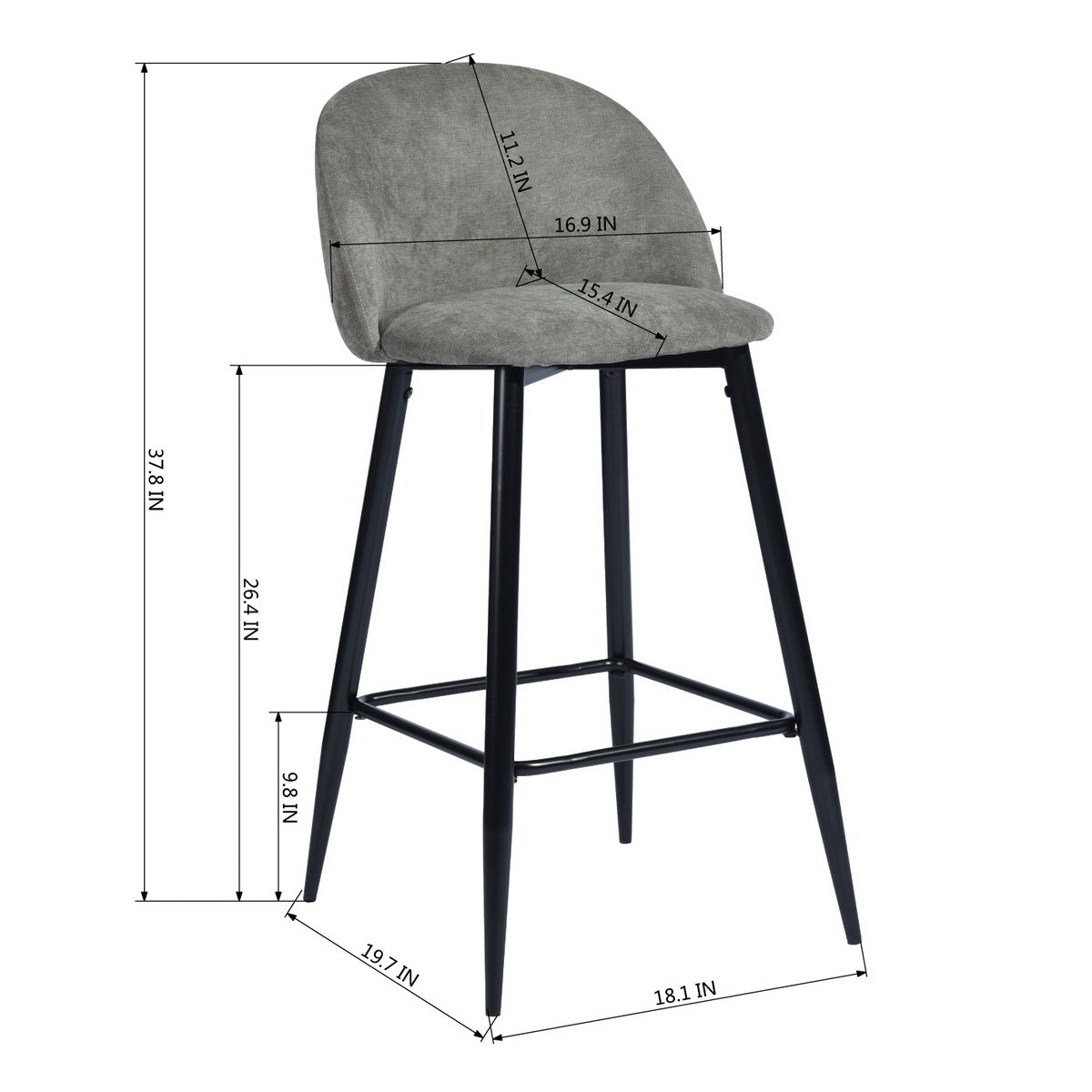 Barstools Fabric Upholstered Bar Stools Haseeb
