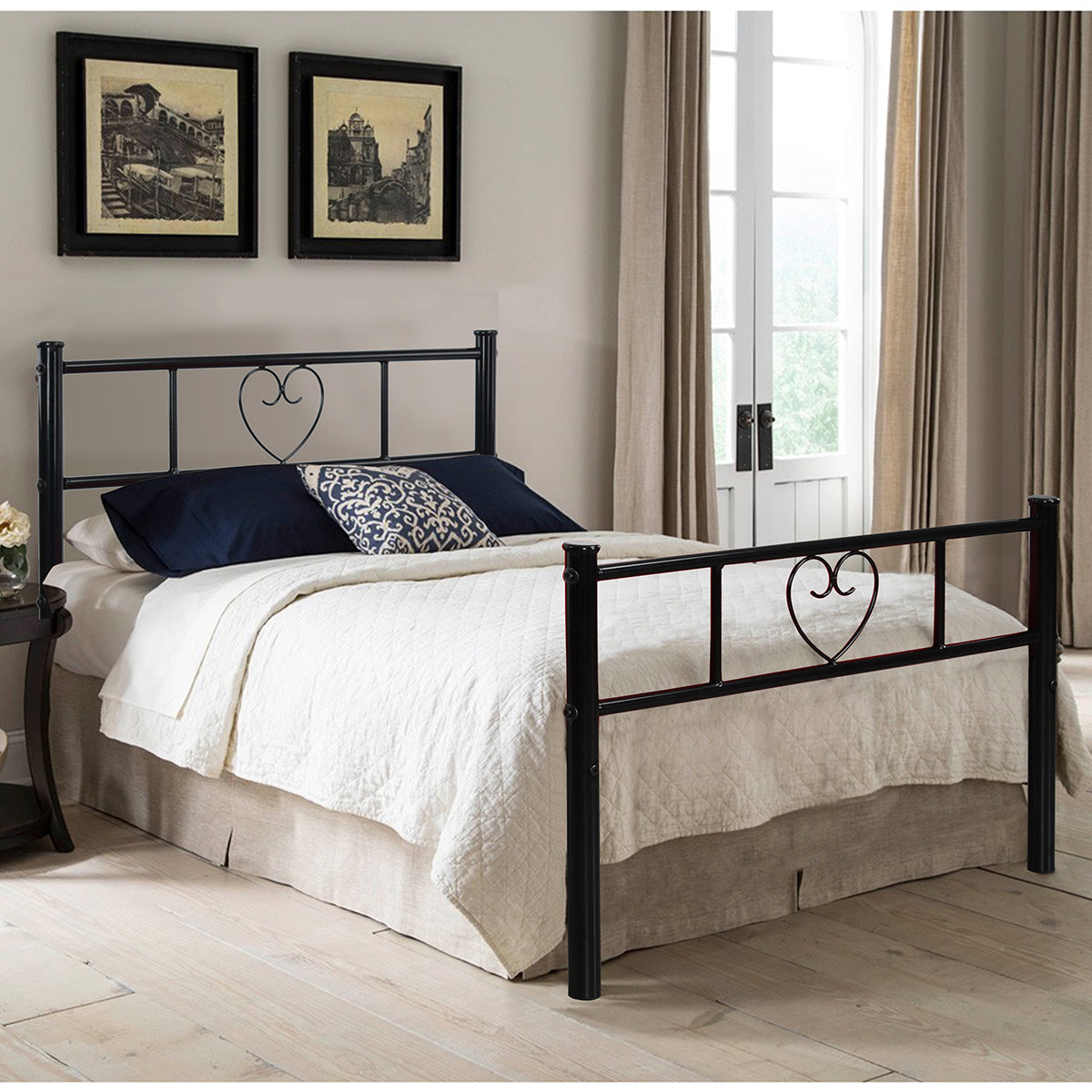 Single Bed Metal Bed Frame Heart