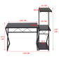 Computer Desk with Storage Shelves Study Writing Table Henia