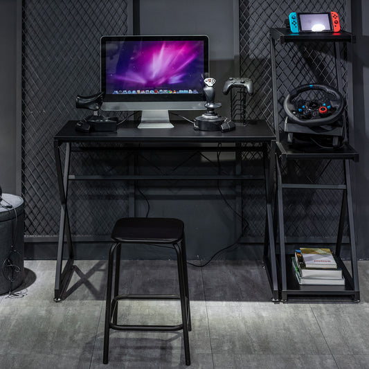 Computer Desk with Storage Shelves Study Writing Table Henia