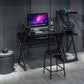 Computer Desk with Storage Shelves Study Writing Table Henia