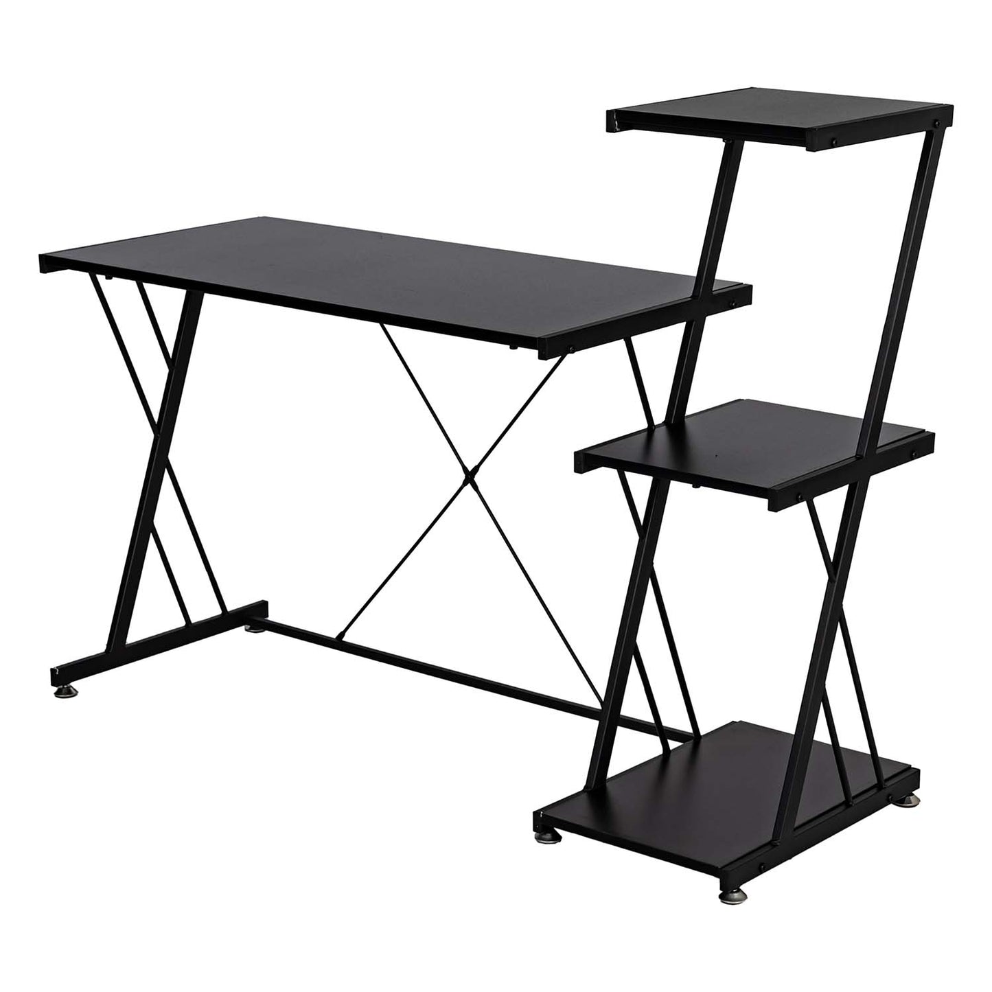 Computer Desk with Storage Shelves Study Writing Table Hobah