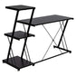 Computer Desk with Storage Shelves Study Writing Table Hobah