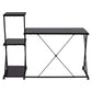 Computer Desk with Storage Shelves Study Writing Table Hobah