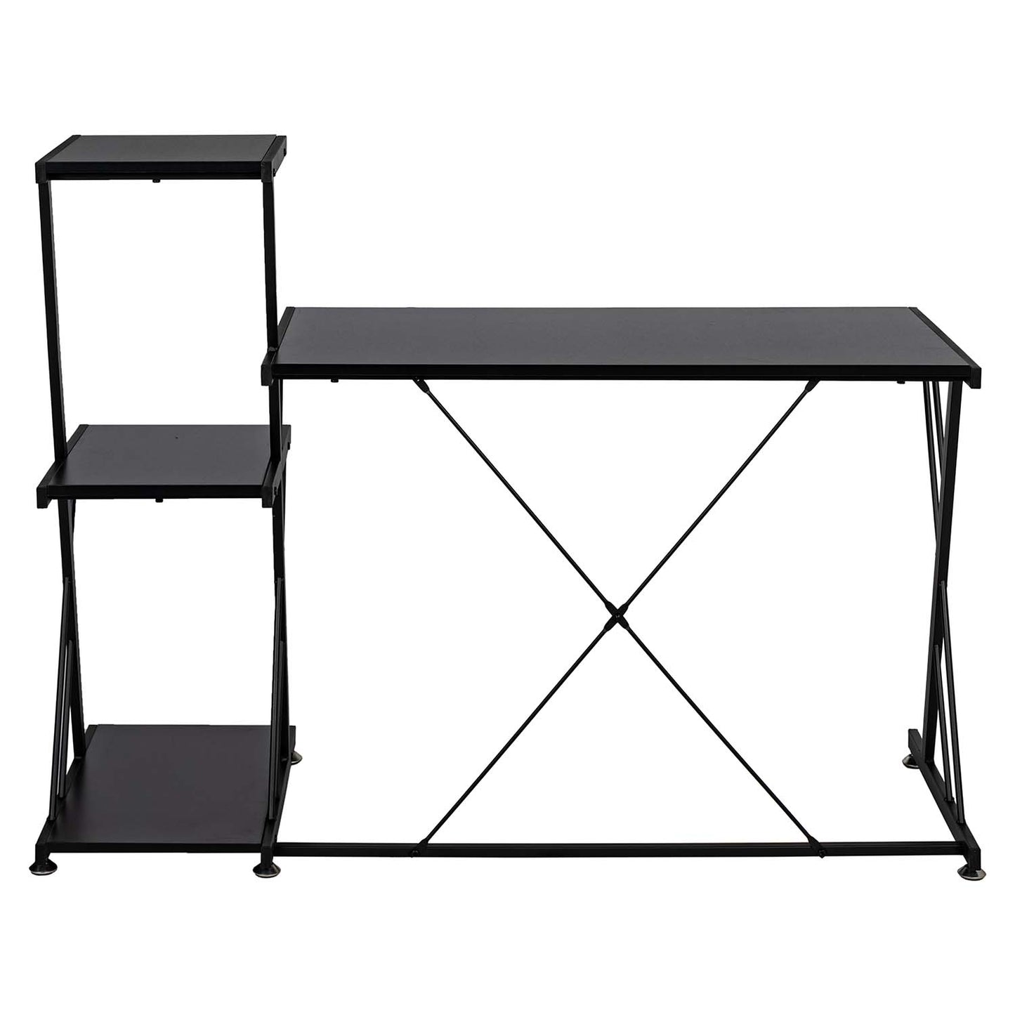 Computer Desk with Storage Shelves Study Writing Table Hobah