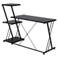 Computer Desk with Storage Shelves Study Writing Table Hobah