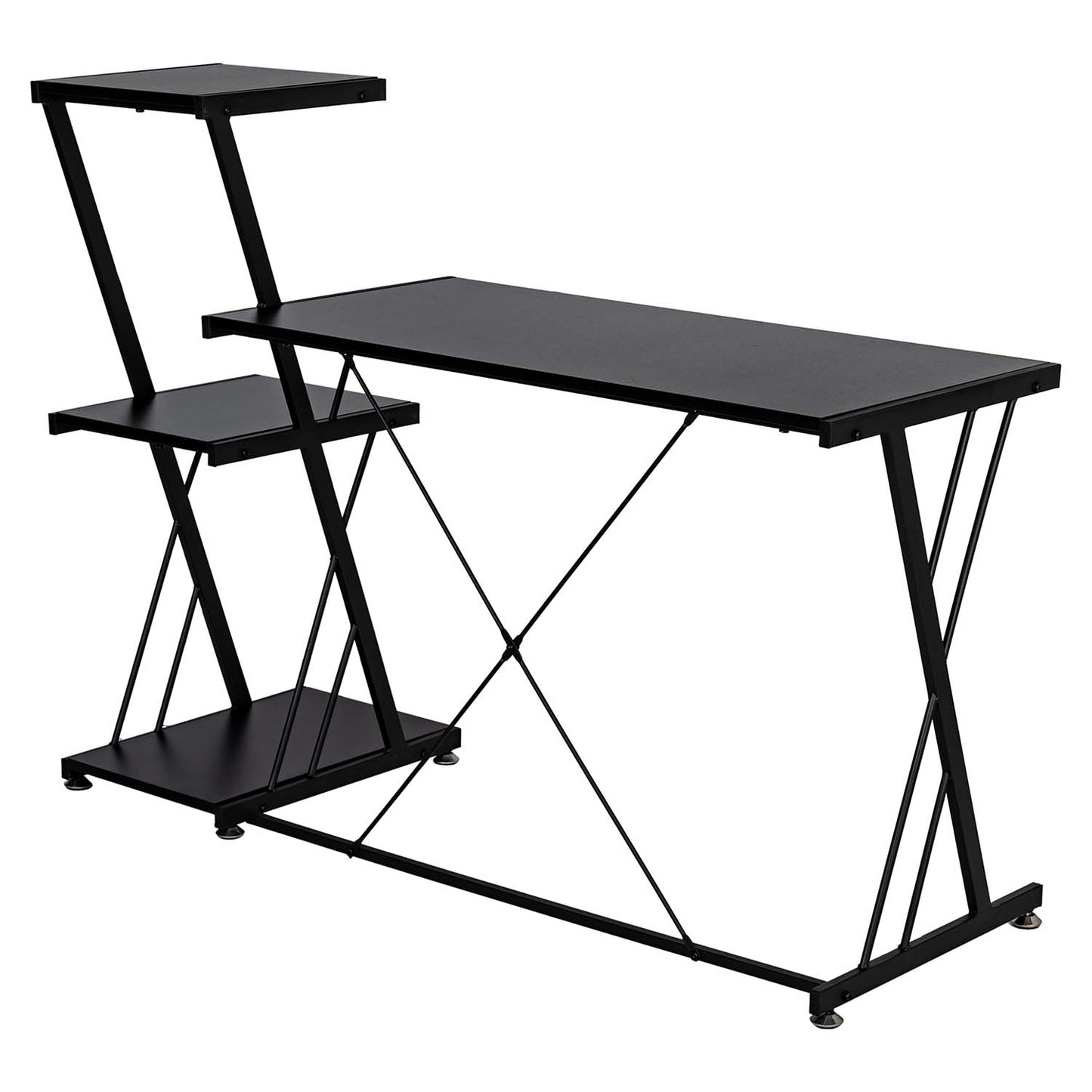 Computer Desk with Storage Shelves Study Writing Table Hobah