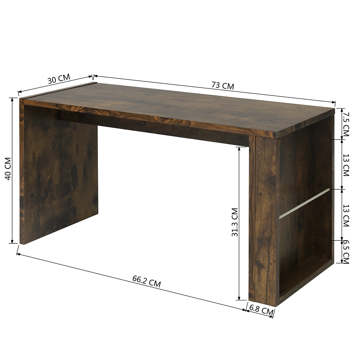 Coffee Table C Shape End Table Sofa Table for Magazine Holden
