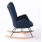 Rocking Accent Chair Fabric Velvet Wooden Legs Armrest Epping