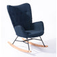 Rocking Accent Chair Fabric Velvet Wooden Legs Armrest Epping