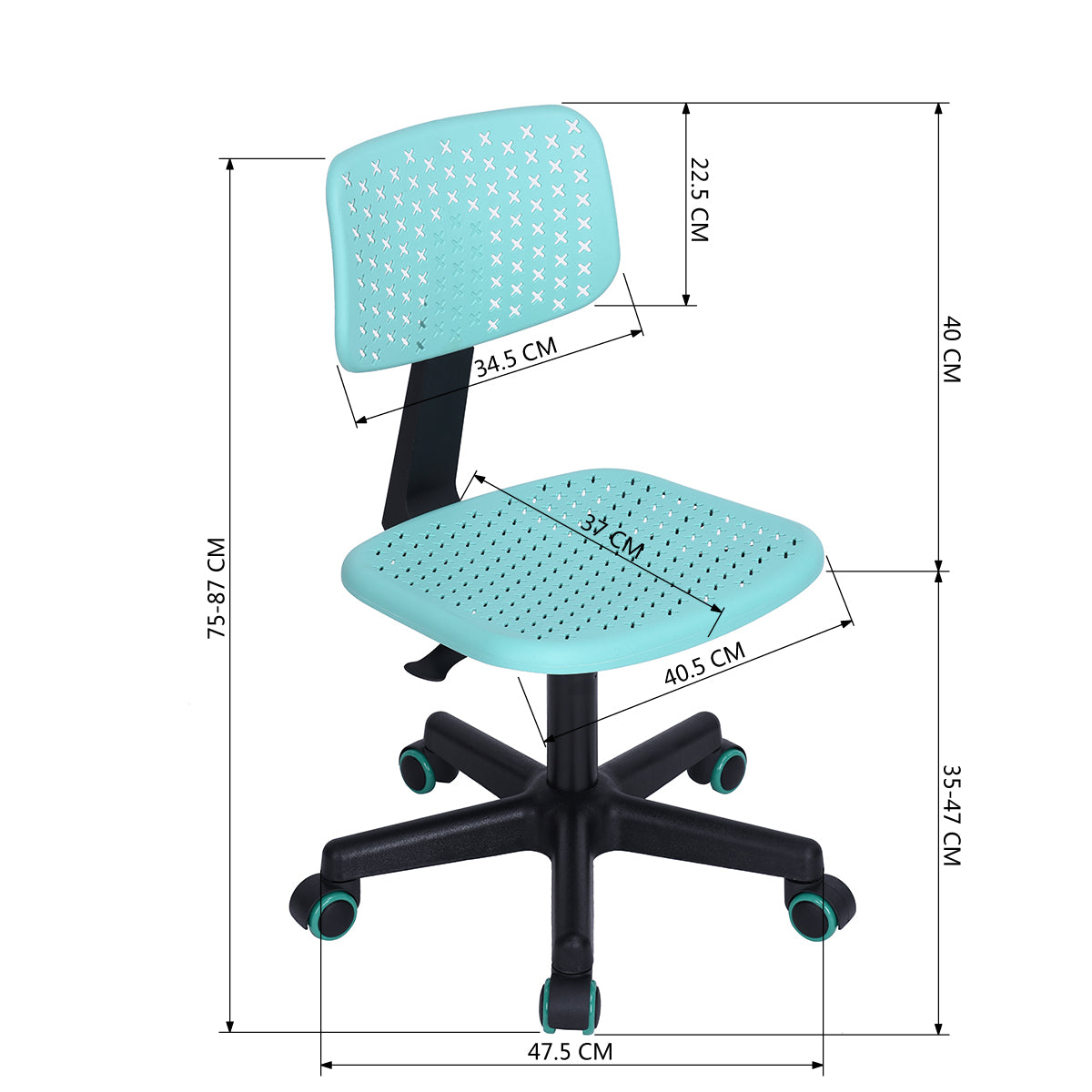 Home Study Chair Modern Home Office Desk Chair Plastic Seat Iwc