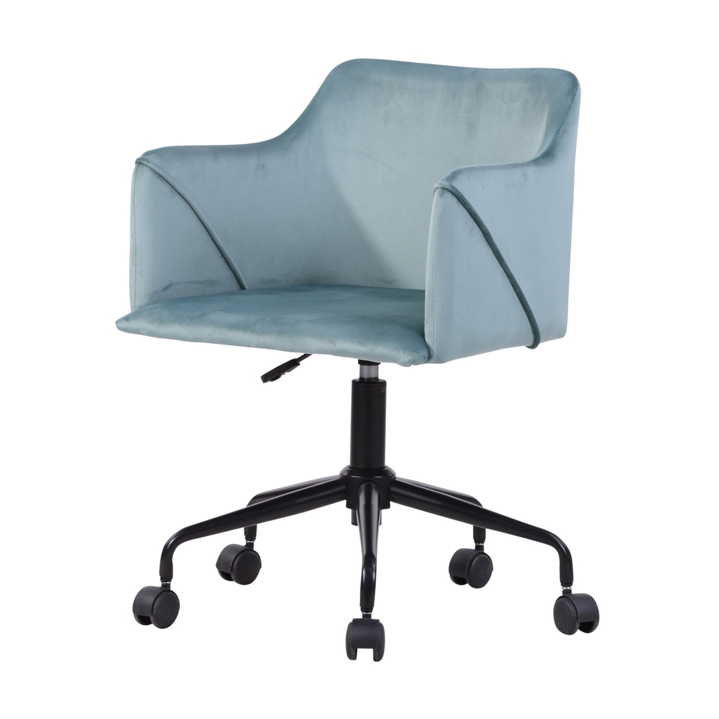 Velvet Upholstered Swivel Ergonomic Home Office Chair Armrest Jamal