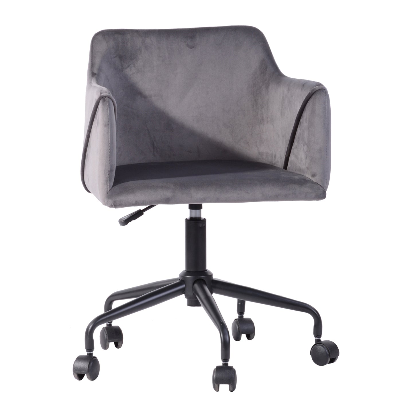 Velvet Upholstered Swivel Ergonomic Home Office Chair Armrest Jamal