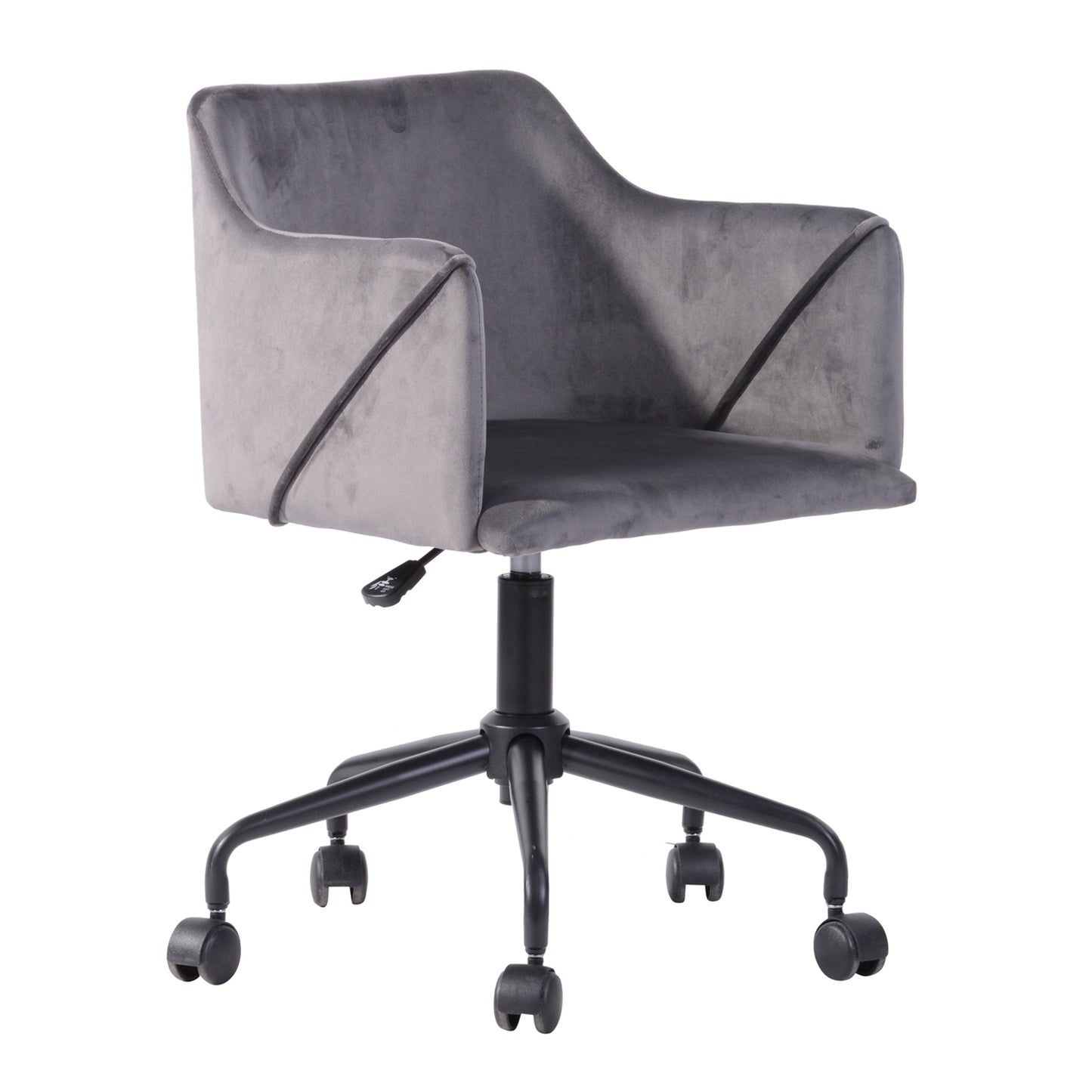 Velvet Upholstered Swivel Ergonomic Home Office Chair Armrest Jamal