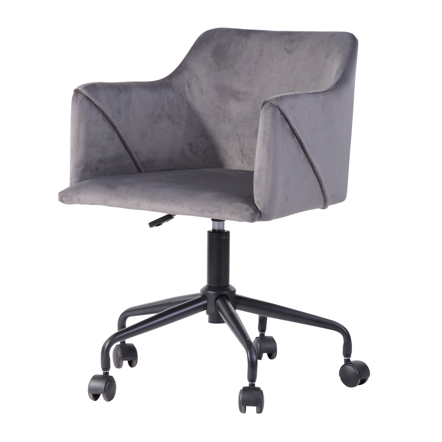 Velvet Upholstered Swivel Ergonomic Home Office Chair Armrest Jamal